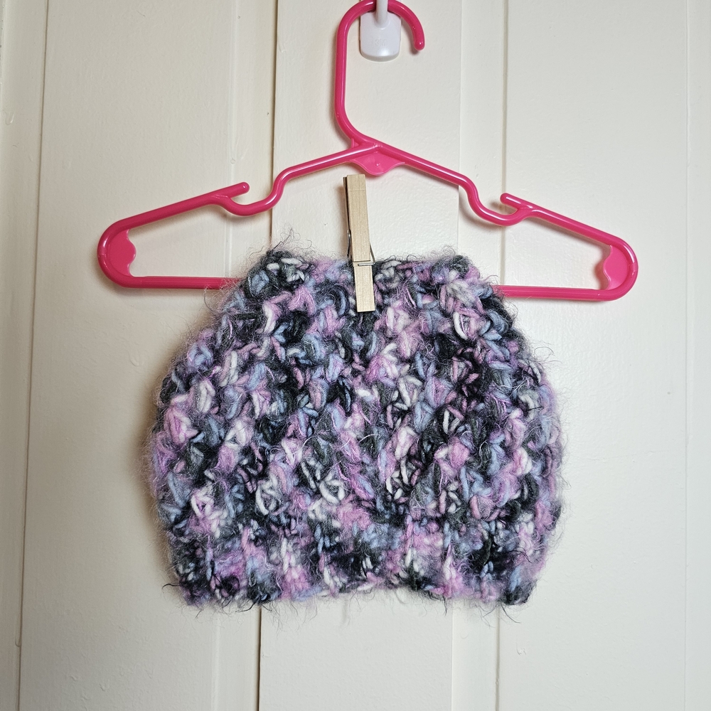 Cozy crochet Women's Beanie - Pink and Gray